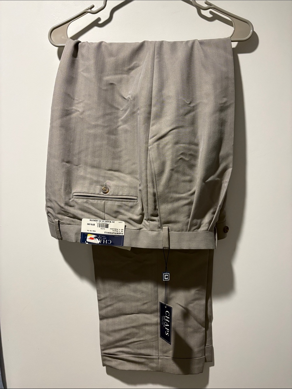 Chaps Men's Dress Chino Pants Size 36W x 34L - Light Olive Taupe